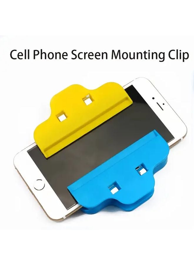 Yellow 10PC Adjustable Angle Phone Tablet Screen Fixer Adhesive Clamp Secure Grip - Image 3